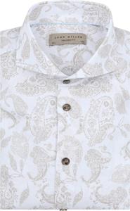 John Miller Overhemd Paisley Print Beige