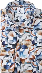 R2 Amsterdam R2 Overhemd Extra Lange Mouwen Print Multicolor