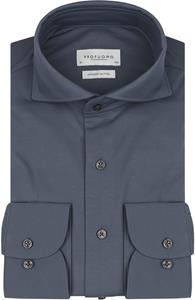 Profuomo Japanese Knitted Overhemd Denim Blauw