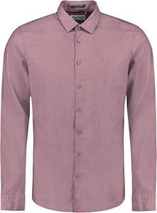 No Excess Shirt solid with linen mauve