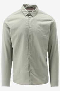 No Excess Shirt solid with linen light army