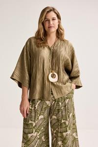 Améline Vleermuisblouse In Glanzende Crinkle Stof