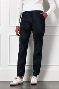 Studio Anneloes anne pinstripe trousers 12521 6911 dark blue/off white