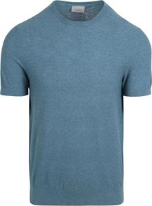 Suitable Piqué T-shirt Linnen Blauw