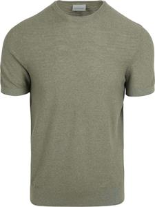 Suitable Piqué T-shirt Linnen Groen