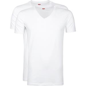 Levi's T-shirt Levis T-Shirt V-Hals Wit 2-Pack