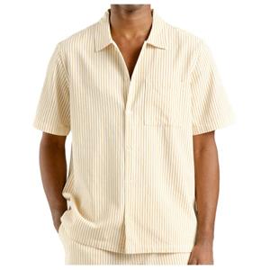 Dedicated  Shirt Brantevik Work Stripe - Overhemd, beige