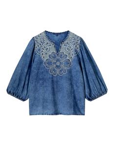 Summum Shortsleeve top cotton indigo sateen 2s3217-11631