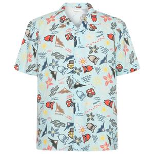 KnowledgeCotton Apparel  Box S/S AOP Linen Shirt - Overhemd, grijs