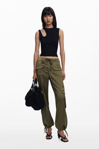 Desigual Satijnen cargobroek - GREEN