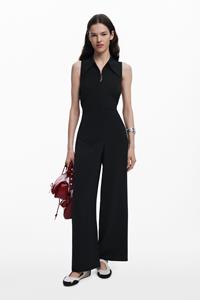 Desigual Lange jumpsuit met ruches - BLACK