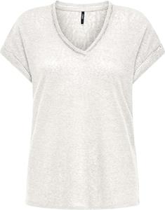 Only Onlpenny s/s v-neck top jrs cloud dancer