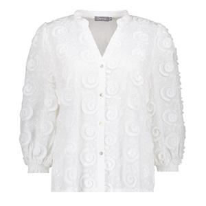 Geisha Blouse fancy circles off-white