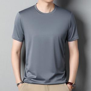 Shanghai Yiran Clothing Moerbei Zijde Heren T-shirt Ronde Hals Half Mouw IJs Zijde Jeugd Heren T-shirt Polo Shirt Heren M