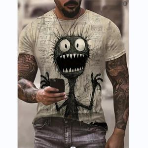 TIP723 Mode Leuke Cartoon Zomer Heren T-shirts Lichtgewicht Ademend Casual Kinderen Ronde Hals Mouw Kort Streetwear Oversized Tops XXL