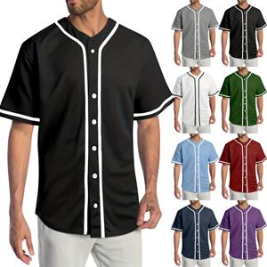 Niubiplus Heren Effen Kleur Sport Comfort Korte Mouw Baseball L zwart