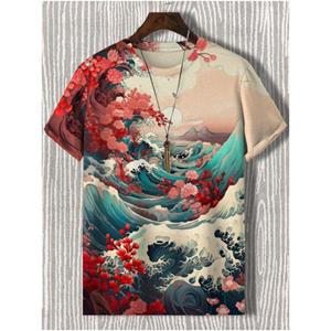 ETST WENDY 05 Heren T-shirt Japanse stijl Ukiyo-e Grafisch 3D-geprint T-shirt Casual T-shirt met korte mouwen Outdoor Oversized Herenkleding Tops Nieuw XL