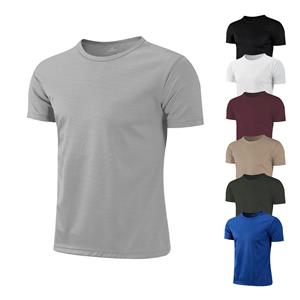 King Billion Zomer heren snel drogend T-shirt ademend lichtgewicht sport T-shirts ronde hals effen kleur korte mouwen tops comfortabel T-shirt M zwart