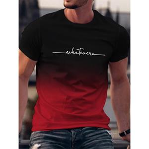 ETST WENDY 005 Zomeruitje Whatever Print Gradient Crew Neck T-shirt voor heren Trendy casual top met korte mouwen Heren T-shirt ropa de hombre S