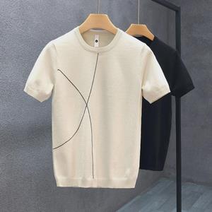 VantaGoods Heren Slim Fit Ice Silk Half-Sleeve T-shirt - Stijlvol en volwassen Henry Shirt Large abrikoos