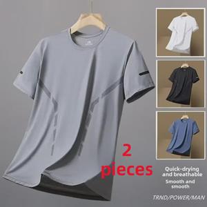 VantaGoods Ice Silk Sneldrogend Slim Fit Zomer T-shirt - Ronde Hals, Korte Mouw, voor Buitensporten, Verkrijgbaar in Grote Maten M zwart