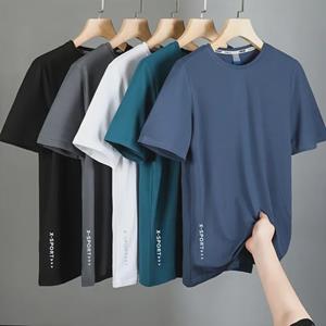 VantaGoods Hoog elastische Ice Silk snel drogende korte mouwen heren hardloopshirt: Ademend, vochtafvoerend, lichtgewicht zomersportkleding. L