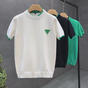 VantaGoods Trendy wit gebreid ijszijden T-shirt met korte mouwen voor heren XL wit