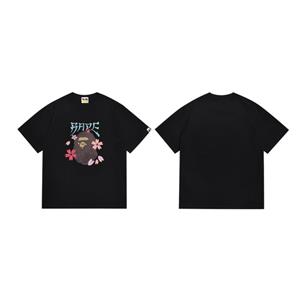 VantaGoods Trendy Japans merk Loose-Fit Cherry Blossom 3D T-shirt, grote maat, eenvoudige ronde hals, korte mouwen, modieus en casual. M zwart