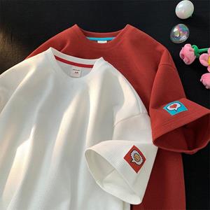 VantaGoods Trendy Loose-Fit Waffle T-shirt voor heren - korte mouwen, veelzijdige zomertop