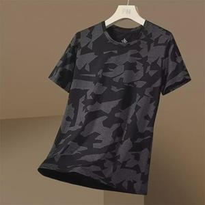 VantaGoods Trendy Loose Fit Camouflage Ice Silk Mesh T-shirt voor heren - korte mouwen, ronde hals, sportkleding voor de zomer 5XL