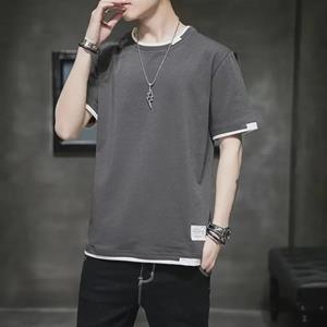 VantaGoods Heren 2022 Zomer Losse Fit Ronde Hals Twee-in-één Korte Mouw T-shirt L