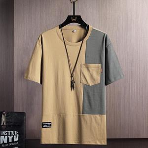 Tooyoo Zomer loszittend studenten-T-shirt met ronde hals en korte mouwen voor heren L