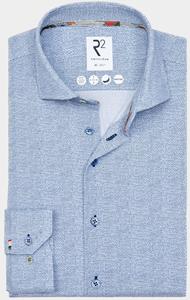 R2 Amsterdam Casual hemd lange mouw mini print on japanese knitte 128.wsp.002/014