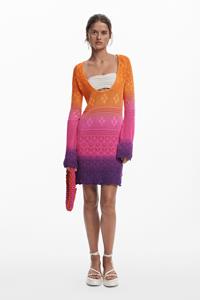 Desigual Tie-Dye gehaakte jurk - ORANGE