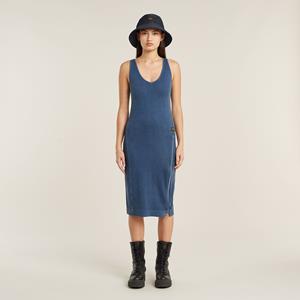 G-Star RAW Overdyed Jurk Asymmetric Zip - Midden blauw - Dames
