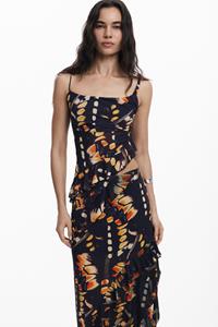 Desigual Mouwloos T-shirt met vlinders - BLACK