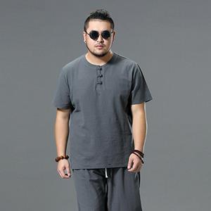 SHIZI Zomer Vest Heren Korte Mouwen T-shirt Katoen En Linnen Led Casual Heren T-shirt Shirt Mannelijke Ademend 9XL wit