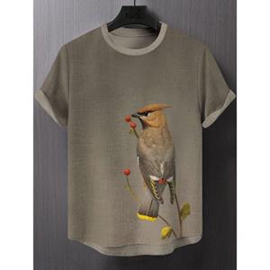 ETST 007 Heren T-shirt Zomer T-shirt Casual Korte Mouw Top O Hals T-shirt Losse Micro Elasticiteit Retro Mode Ademende Herenkleding S