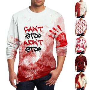 Xingben Four Heren T-shirt O-hals Kleding Kleding Buiten Lange Mouw Print Modeontwerper Vintage M wijn