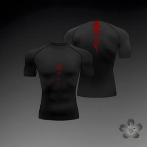 Dress in July Heren Compressie Shirt Fitness Sport Hardlopen Tight Gym T-shirts Atletische Workout Bodybuilding Snel Drogende Tops Tee Zomer S