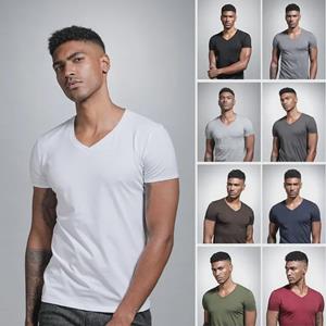 VantaGoods Heren Slim-Fit V-hals Wit T-shirt - Korte Mouw Sweetheart Kraag XL