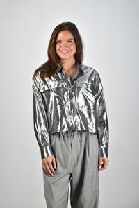 Max Mara Weekend  cropped blouse Aldeno zilver