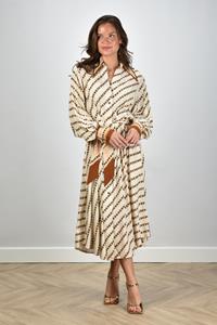 Zimmermann jurk Tuck Midi Shirt met print crème
