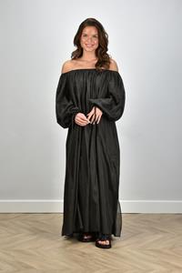Semicouture jurk mezzanotte off-shoulder zwart