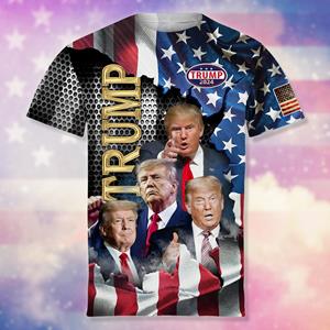 ETST0011 Trump 2024 Grafische T-shirts Herenkleding 3D Amerika VS Amerikaanse vlag T-shirt Mode Streetwear Donald Fans T-shirts Dameskleding S