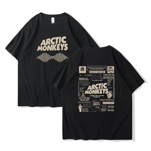 Enter Boutique Sports Clothing Collection Arctic Monkeys Geïnspireerd T-shirt - Albumlijst Doodle Print Vintage T-shirt Mannen Vrouwen Hip Hop Punk Korte Mouw T-shirts Streetwear S