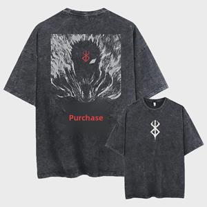 VantaGoods Berserk Anime Retro Washed Heren Hip Hop Street T-shirt