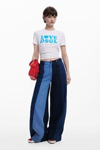 Desigual Wide Leg jeans met panelen - BLUE
