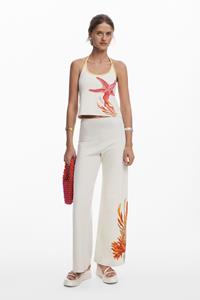 Desigual Elastische broek schelpen - WHITE
