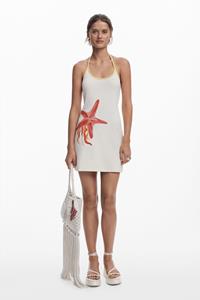 Desigual Strikjurk met zeesterpatroon - WHITE